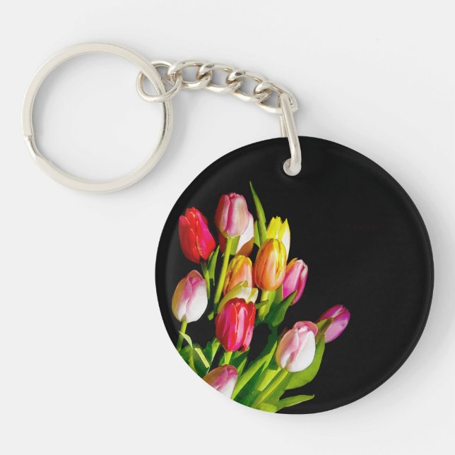 Tulip Painting - Original Blume Kunst Schlüsselanhänger (Vorderseite)
