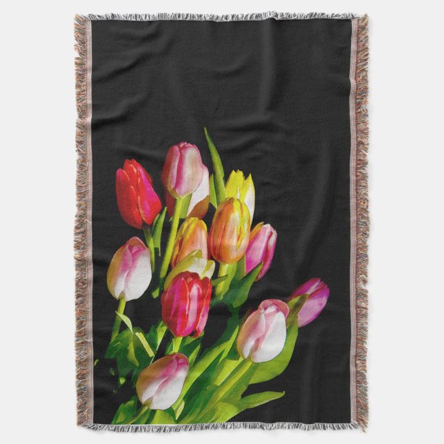 Tulip Painting - Originelle Blume Kunst Decke (Vorderseite Vertikal)