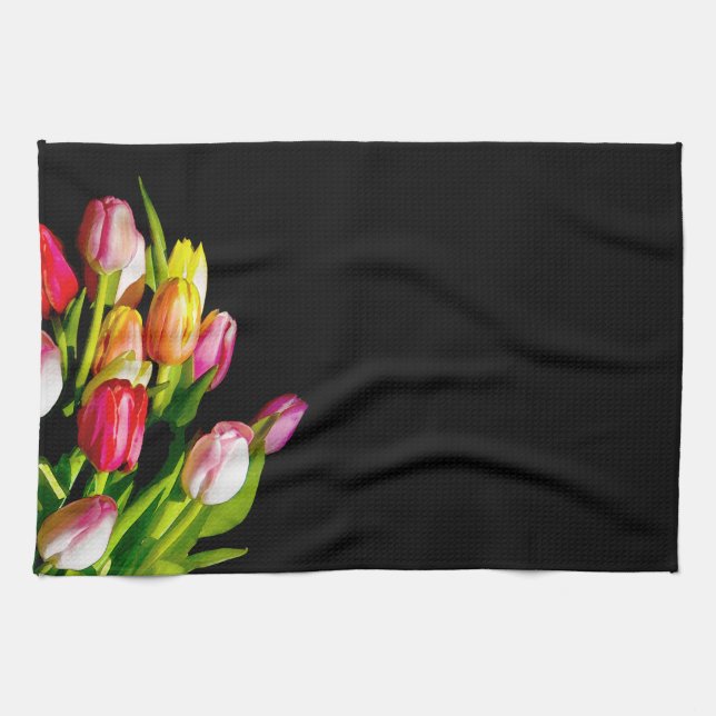 Tulip Painting - Originelle Blume Kunst Handtuch (Horizontal)