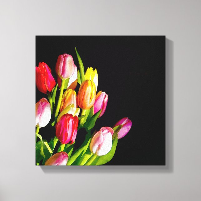 Tulip Painting - Originelle Blume Kunst Leinwanddruck (Vorderseite)