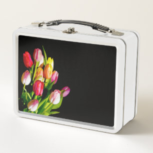 Tulip Painting - Originelle Blume Kunst Metall Brotdose