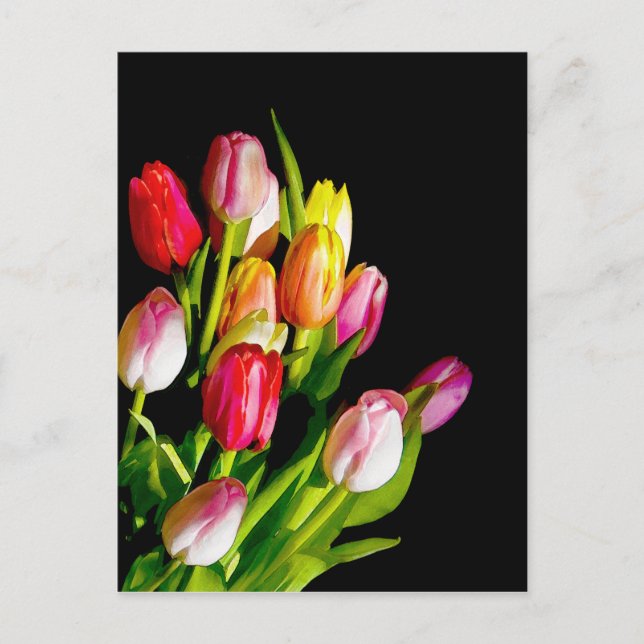 Tulip Painting - Originelle Blume Kunst Postkarte (Vorderseite)