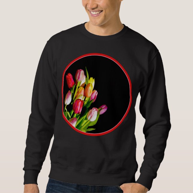 Tulip Painting - Originelle Blume Kunst Sweatshirt (Vorderseite)