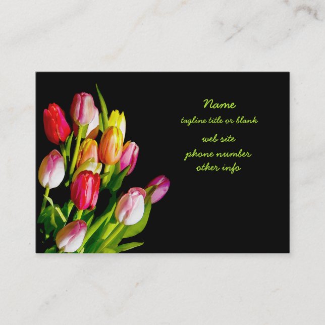 Tulip Painting - Originelle Blume Kunst Visitenkarte (Vorderseite)