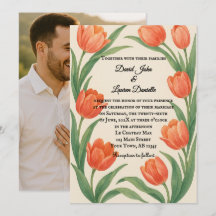 Tulip Paradise Photo Wedding Invitation