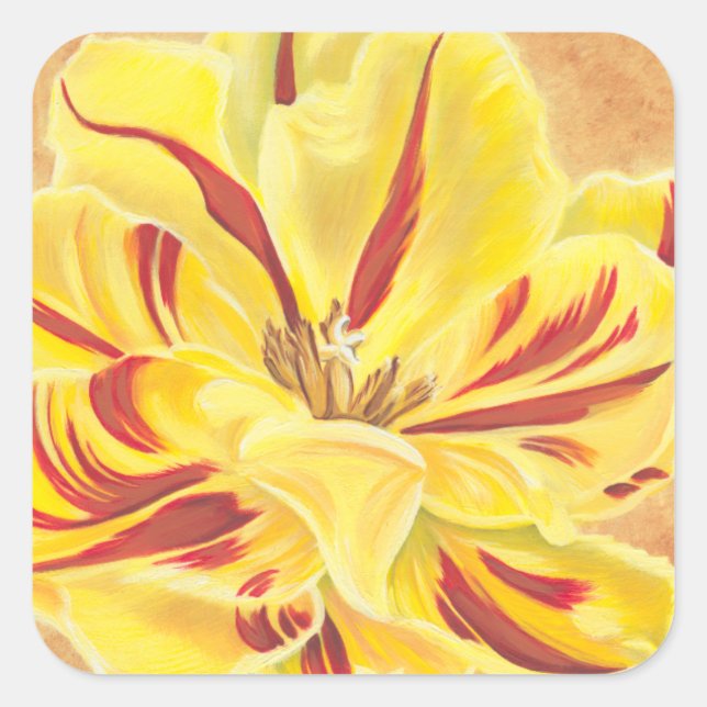 Tulip Power II Quadratischer Aufkleber (Vorderseite)