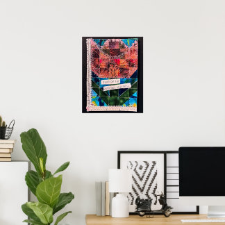 Tulip Quilt Mosaic Art Cactus Flower Ocean Fish Poster