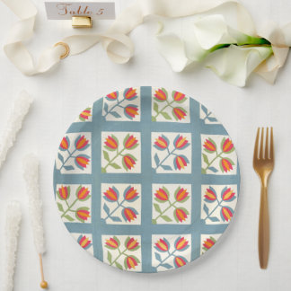 Tulip quilt pappteller