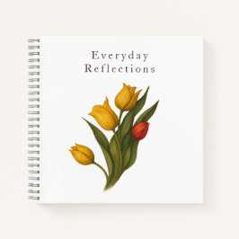 Tulip Reflections — Crisp White Luxe Journal Notizbuch