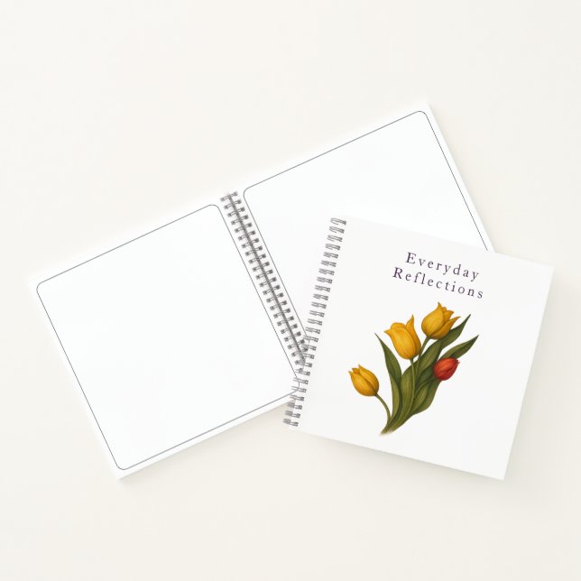 Tulip Reflections — Crisp White Luxe Journal Notizbuch (Innenseite)