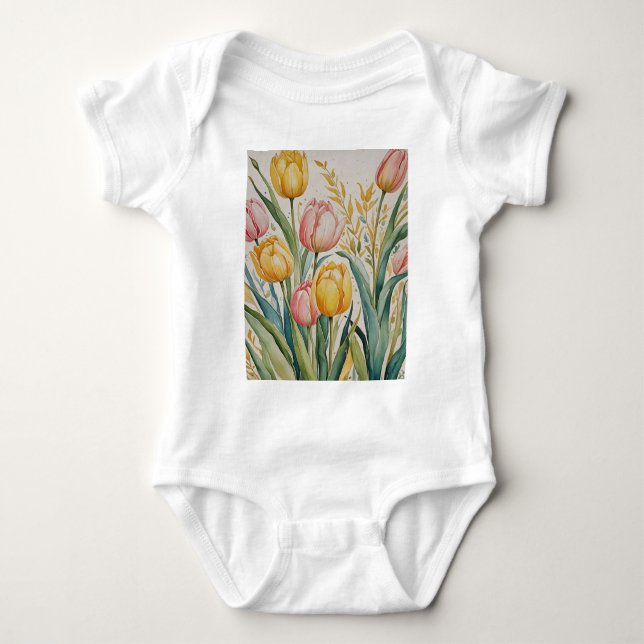 Tulip Reverie Baby Strampler (Vorderseite)