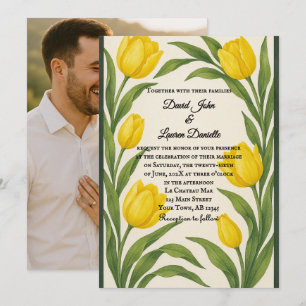 Tulip Reverie Foto Wedding Einladung