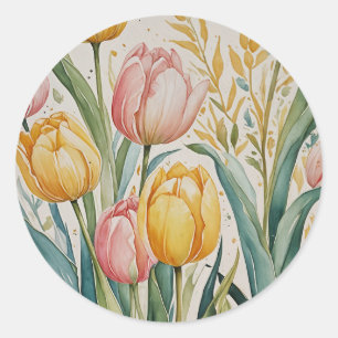 Tulip Reverie Runder Aufkleber