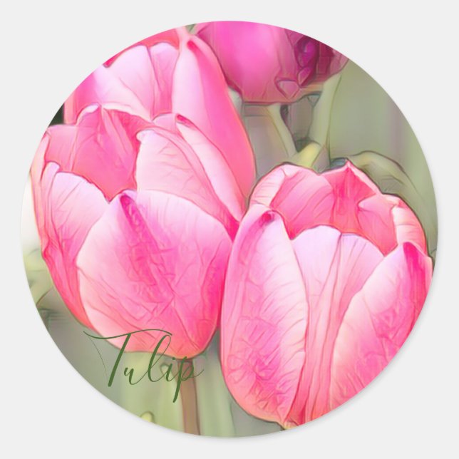 Tulip [Round Seal] Runder Aufkleber (Vorderseite)