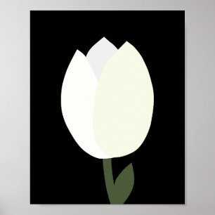 Tulip Schwarz-Weiß Poster