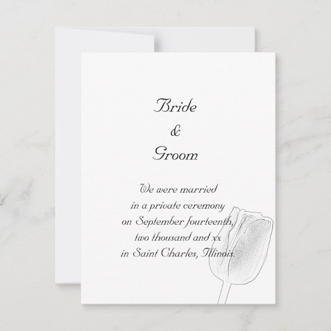 Tulip Sketch Mariage / Faire-part d'Elopement (Devant)
