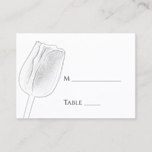 Tulip Sketch Spring Wedding Platzkarte