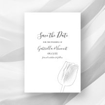 Tulip Sketch Spring Wedding Save the Date