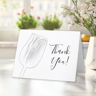 Tulip Sketch Spring Wedding Vielen Dank Dankeskarte