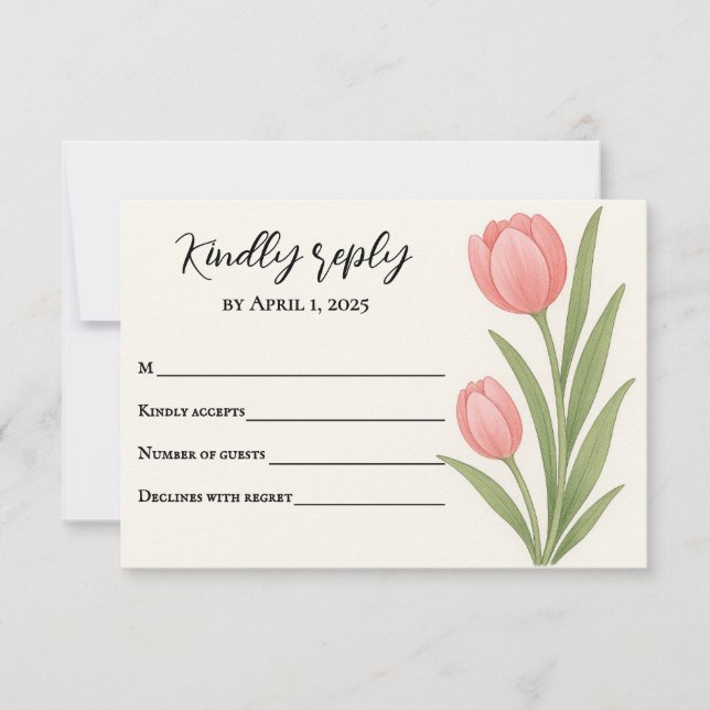 Tulip Treasure carte RSVP (Devant)