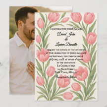 Tulip Treasure Foto Hochzeit Einladung