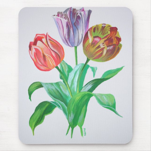 Tulip Trio Blume Mousepad (Vorne)