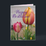 Tulip Tulips Red Pink Blume Floral Geburtskarte Karte<br><div class="desc">Tulip Tulips Red Pink Blume Floral Geburtstagskarte. Entworfen aus einem meiner ursprünglichen Blumengartenfotos & meine ursprüngliche Schrift,  genießen Sie!</div>