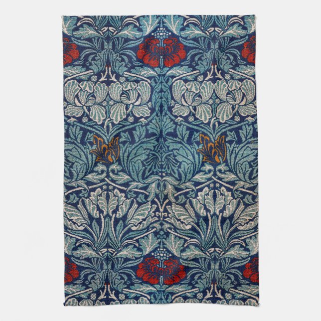 Tulip und Rose, William Morris Geschirrtuch (Vertikal)