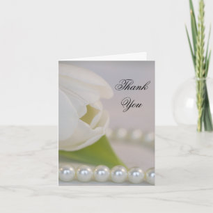 Tulipe blanche et perles Bridesmaid Merci