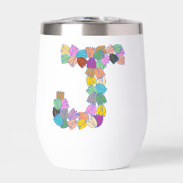 Tulipe colorée Lettré "J"