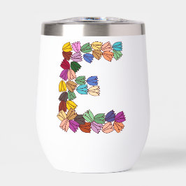 Tulipe colorée Lettrée "E"