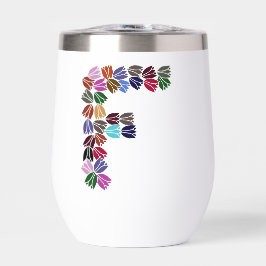 Tulipe colorée Lettrée "F"