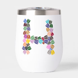 Tulipe colorée Lettrée "H"