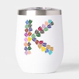 Tulipe colorée Lettrée "K"