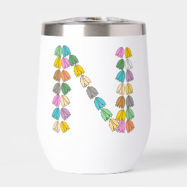 Tulipe colorée Lettrée "N"