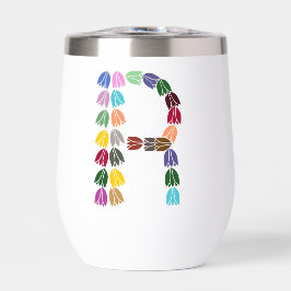 Tulipe colorée Lettrée "R"