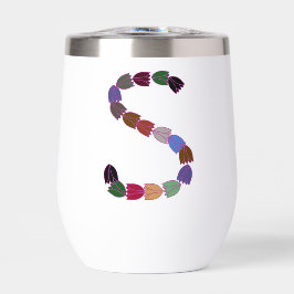 Tulipe colorée Lettrée "S"