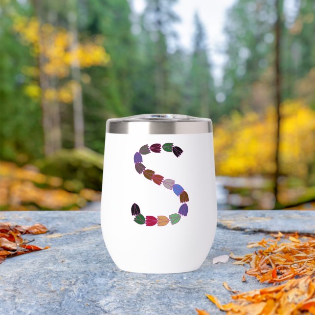 Tulipe colorée Lettrée "S" (En extérieur (pivoté))