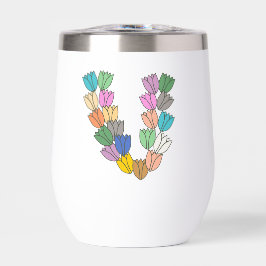 Tulipe colorée Lettrée "V"