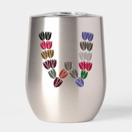 Tulipe colorée Lettrée "W"