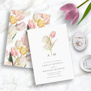 Tulipe Élégante Faire-Part de Date de Mariage