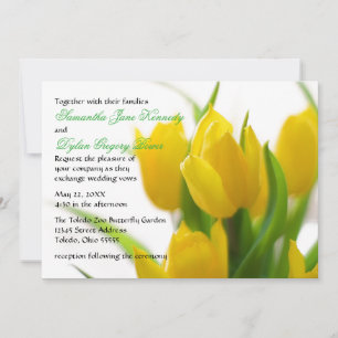 Tulipe jaune - Invitation de mariage