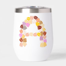 Tulipe multicolore Lettrée "A"