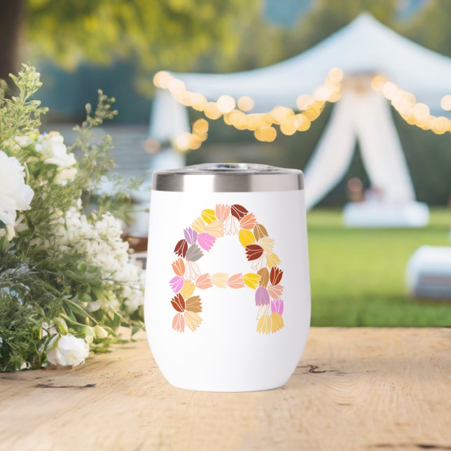 Tulipe multicolore Lettrée "A" (Mariage (pivoté))