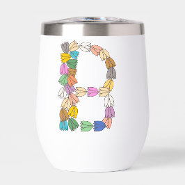 Tulipe multicolore Lettrée "B"