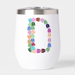 Tulipe multicolore Lettrée "D"