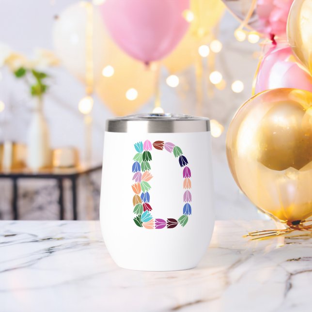 Tulipe multicolore Lettrée "D" (Enterrement de vie de garçon (pivoté))