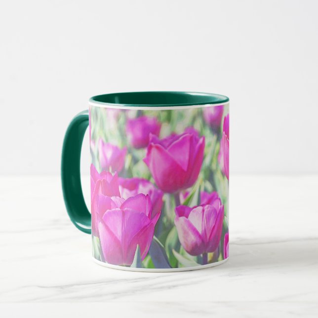 Tulipe rose Fleurs Floral Art Mug (Devant gauche)