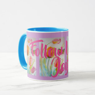 Tulipe rose Tulipes Aquarelle florale Mug pourpre