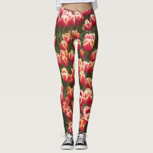 Tulipe rouge et blanche Legging